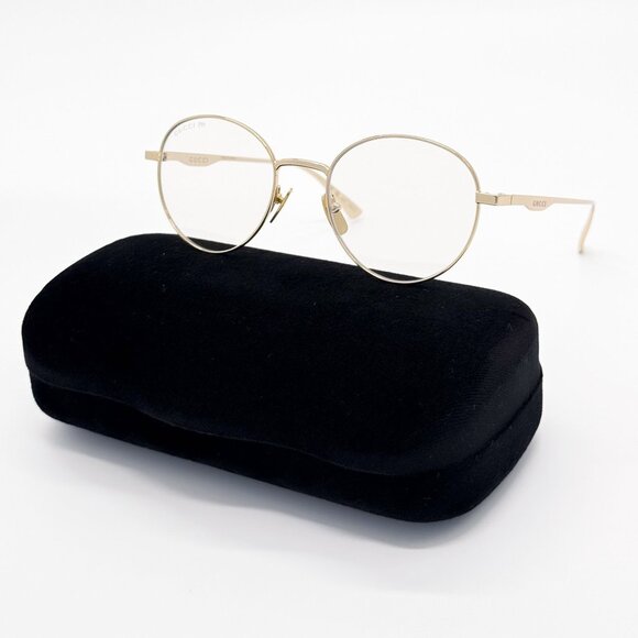 NEW GUCCI GG0337S 001 SUNGLASSES UNISEX GOLD EYEWEAR - Picture 2 of 14